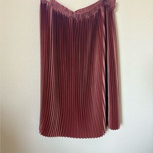 Andrew Marc Pleated Midi Skirt in Dusty Rose